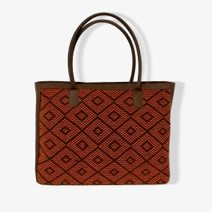 Cartera tote marrón naranja (pieza única)